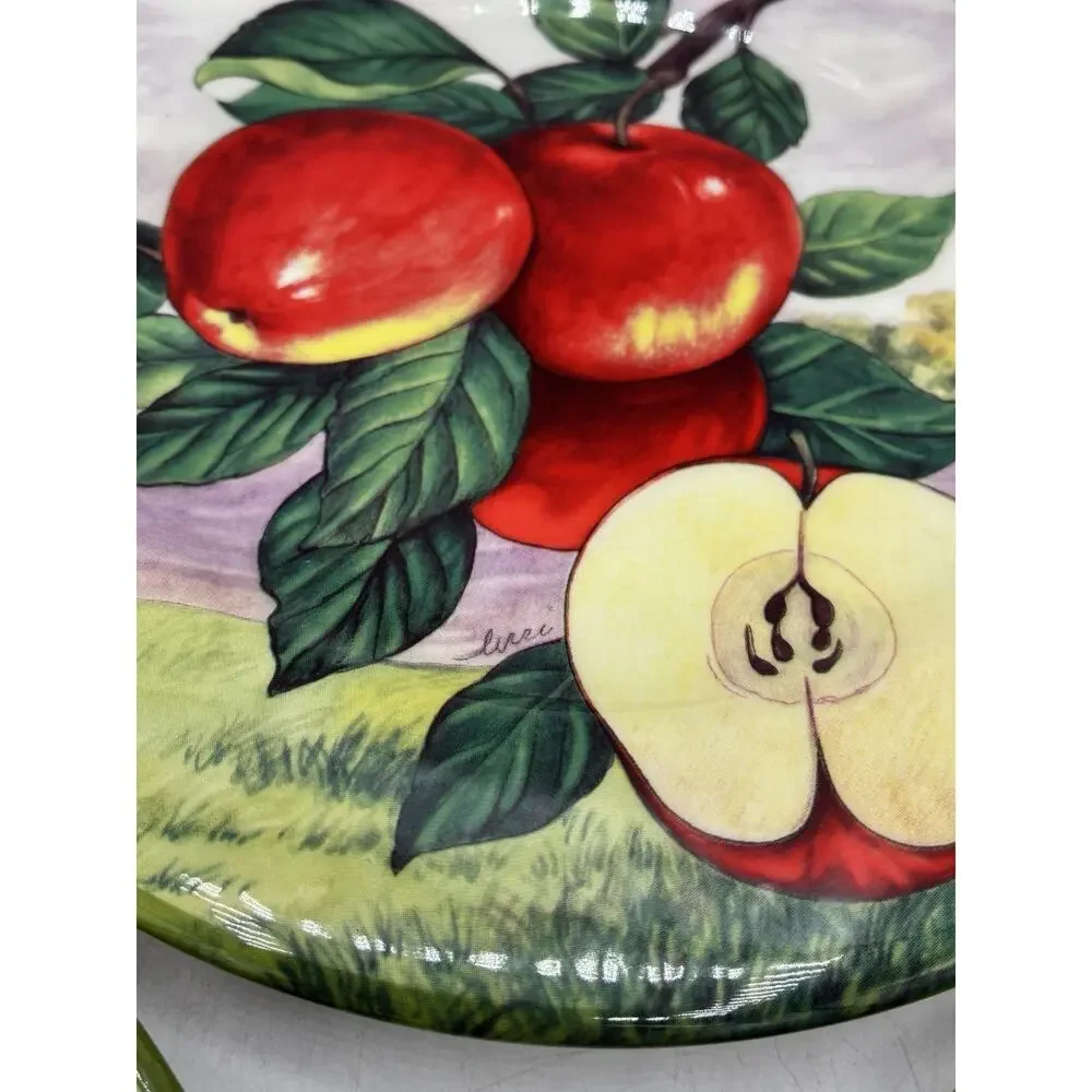 Villa d’Este Italy Fruit Salad Plates – Pear Apple Cherry Set of 3 Vintage 8.5